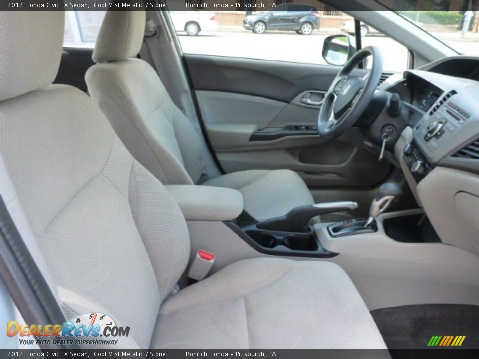 2012 Honda Civic LX Sedan Cool Mist Metallic / Stone Photo #16