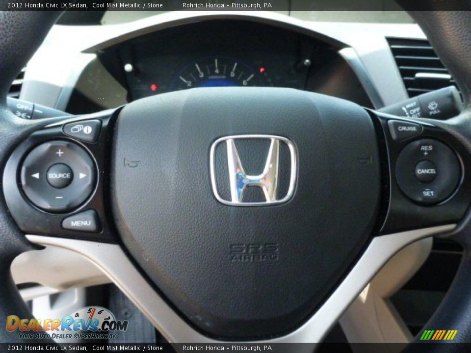 2012 Honda Civic LX Sedan Cool Mist Metallic / Stone Photo #21