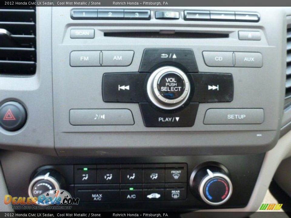 2012 Honda Civic LX Sedan Cool Mist Metallic / Stone Photo #24