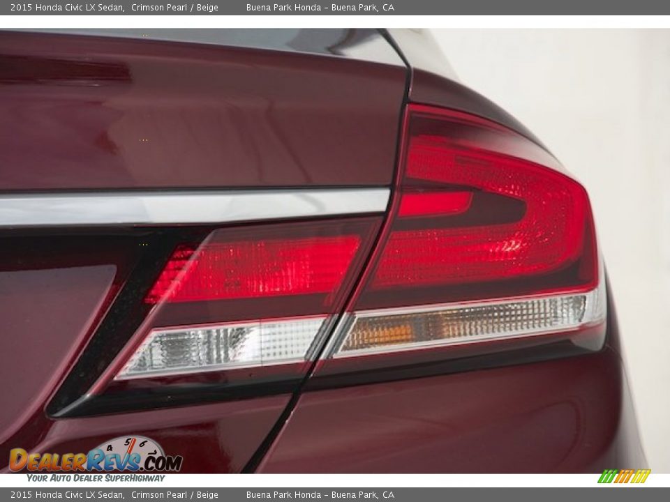 2015 Honda Civic LX Sedan Crimson Pearl / Beige Photo #4