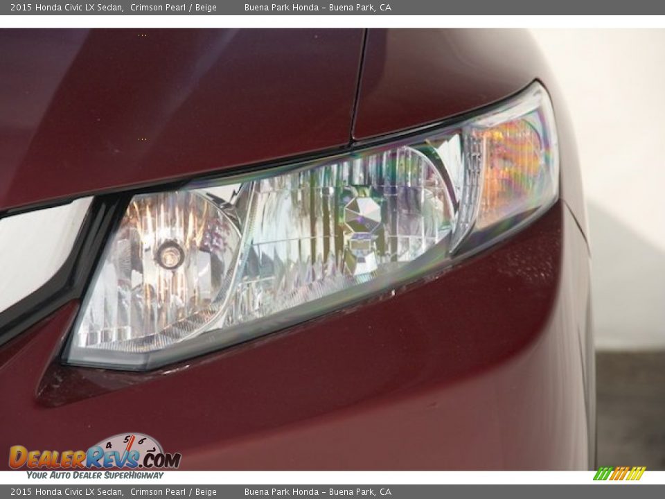 2015 Honda Civic LX Sedan Crimson Pearl / Beige Photo #5