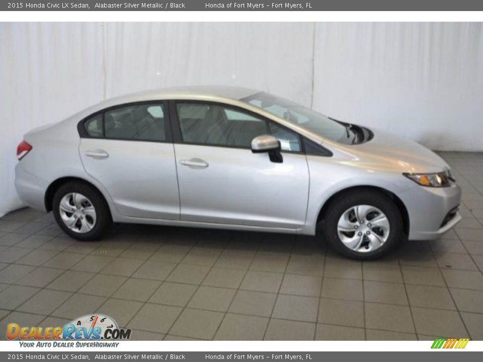 2015 Honda Civic LX Sedan Alabaster Silver Metallic / Black Photo #7
