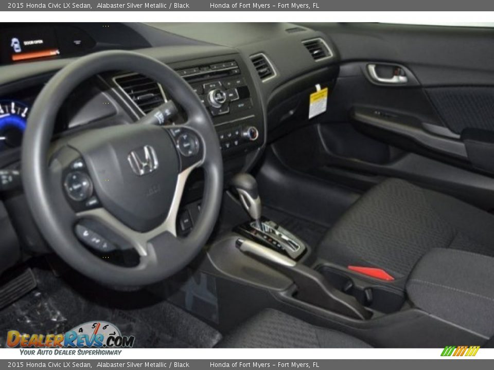 2015 Honda Civic LX Sedan Alabaster Silver Metallic / Black Photo #9