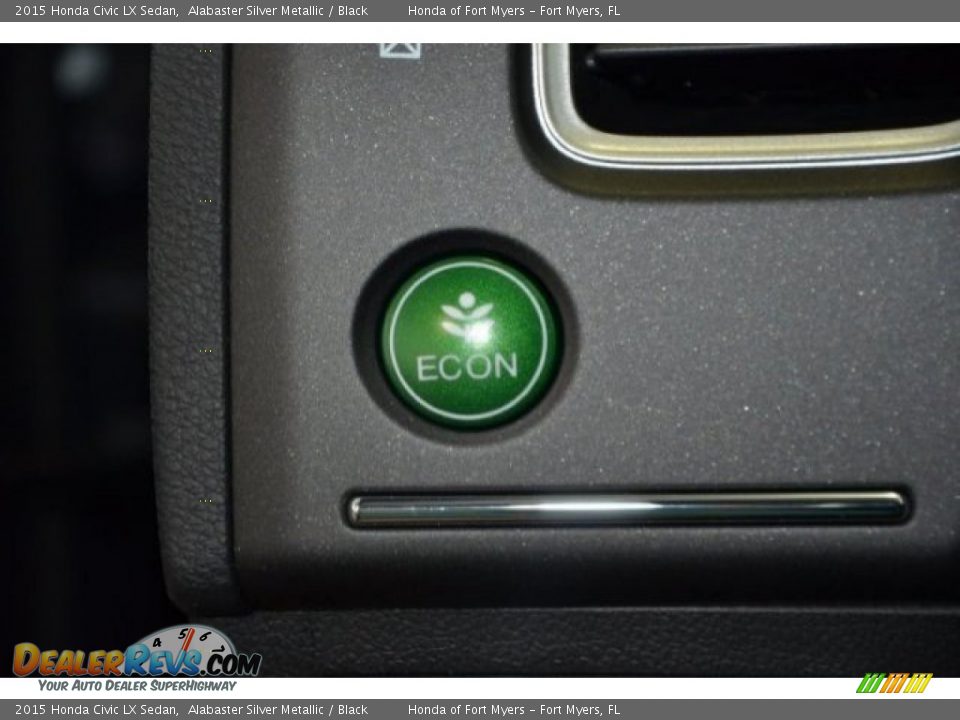 2015 Honda Civic LX Sedan Alabaster Silver Metallic / Black Photo #15