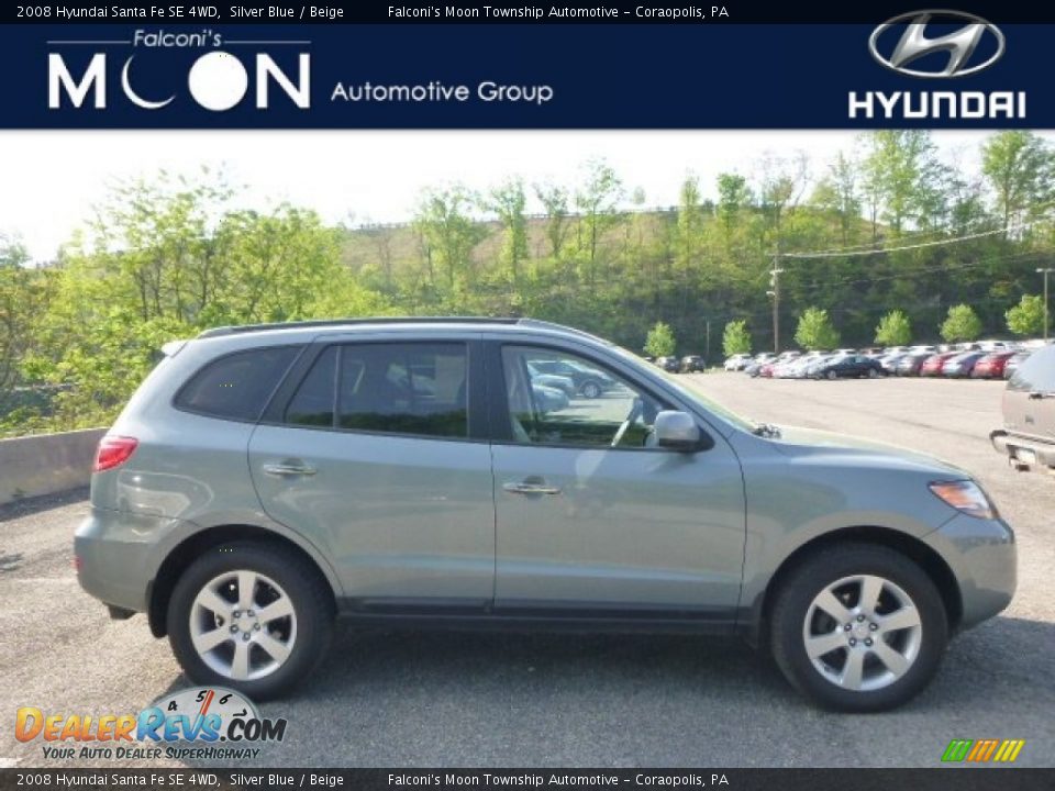2008 Hyundai Santa Fe SE 4WD Silver Blue / Beige Photo #1