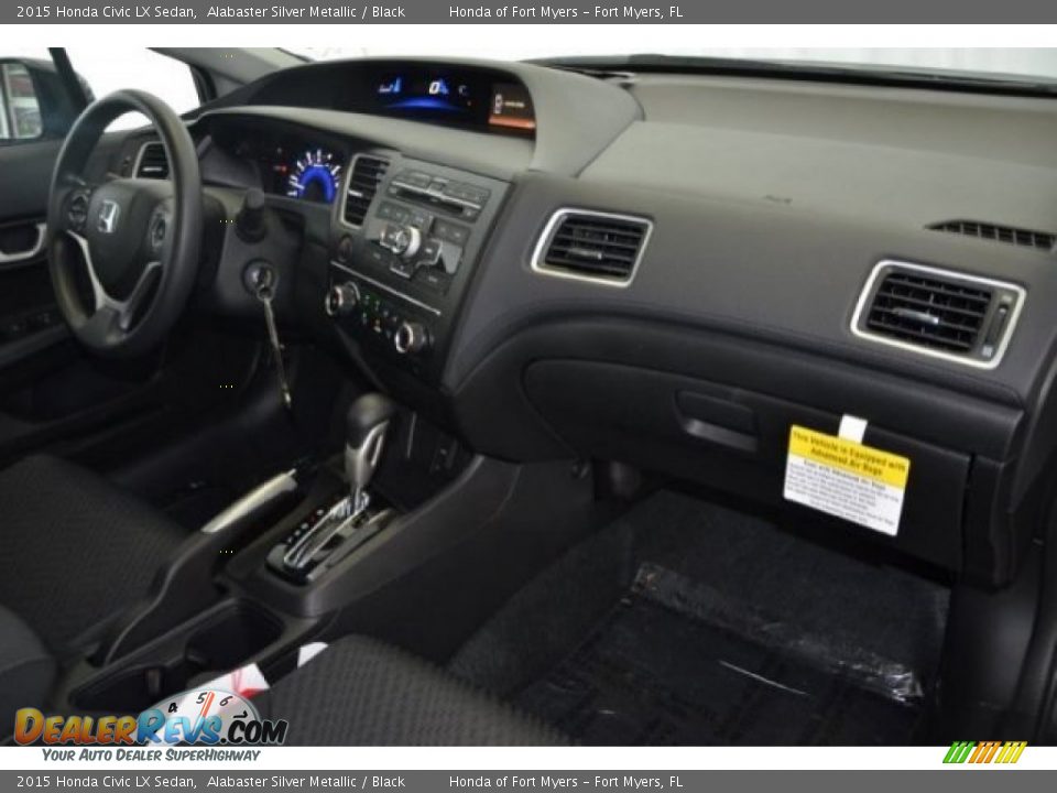 2015 Honda Civic LX Sedan Alabaster Silver Metallic / Black Photo #20