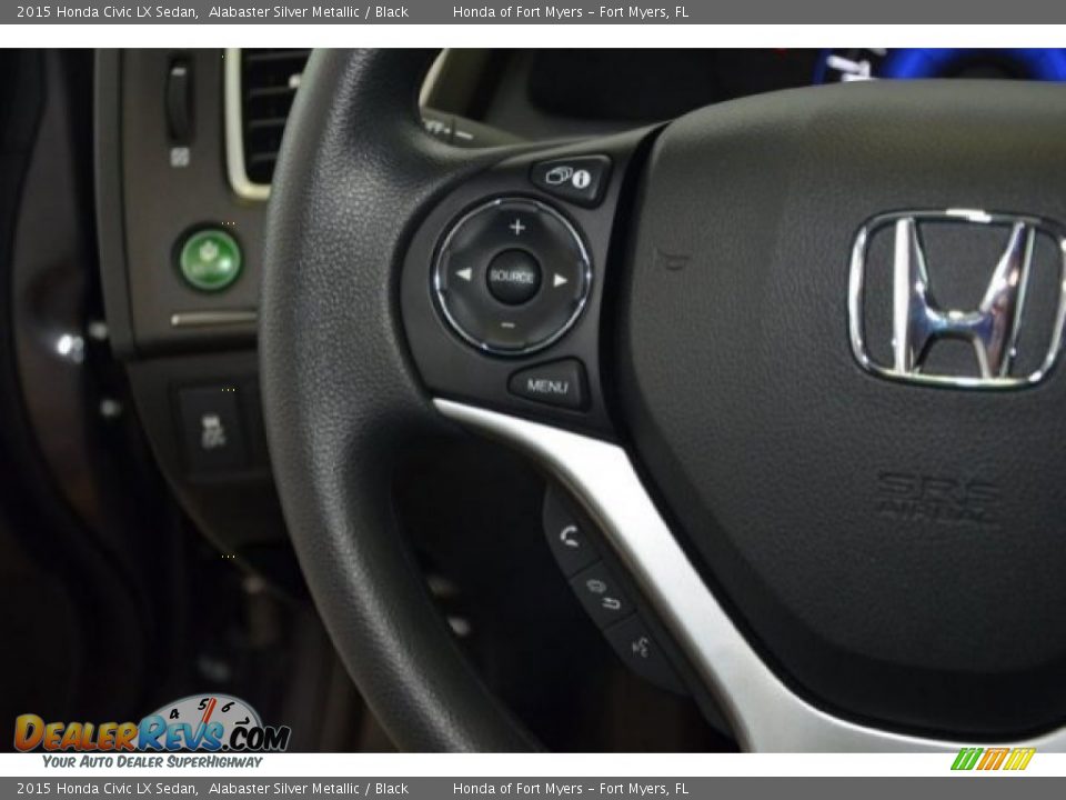 2015 Honda Civic LX Sedan Alabaster Silver Metallic / Black Photo #17