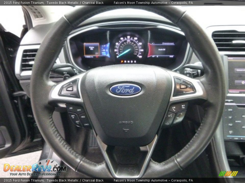 2015 Ford Fusion Titanium Tuxedo Black Metallic / Charcoal Black Photo #21