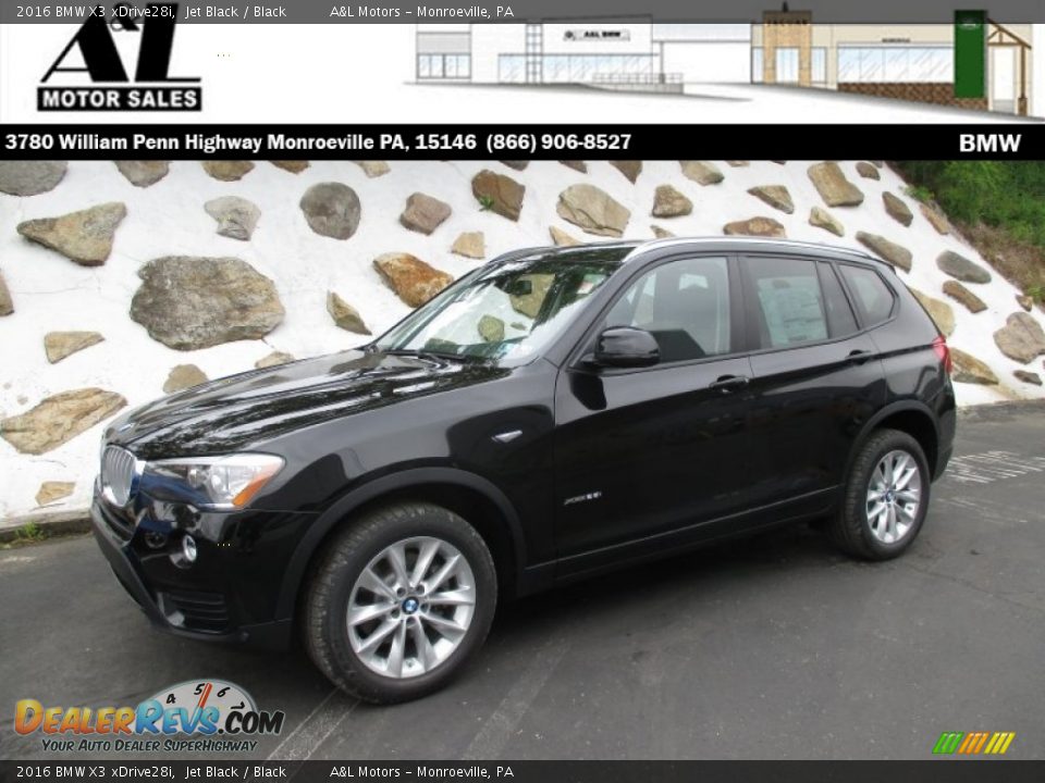 2016 BMW X3 xDrive28i Jet Black / Black Photo #1