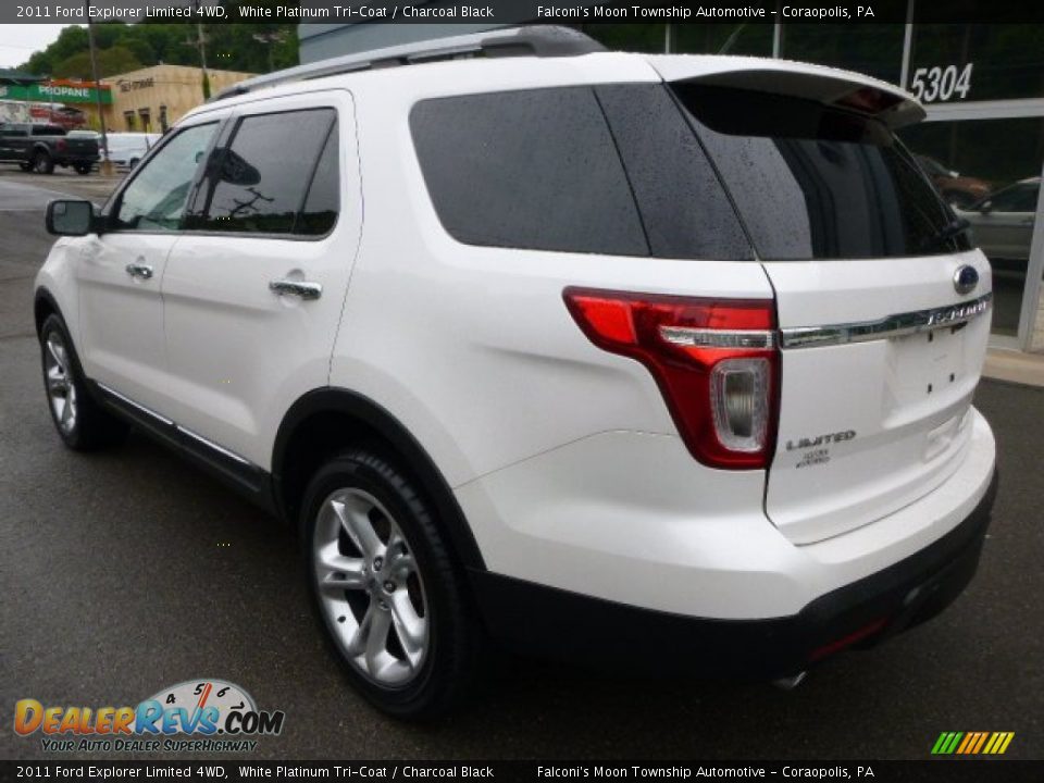 2011 Ford Explorer Limited 4WD White Platinum Tri-Coat / Charcoal Black Photo #8