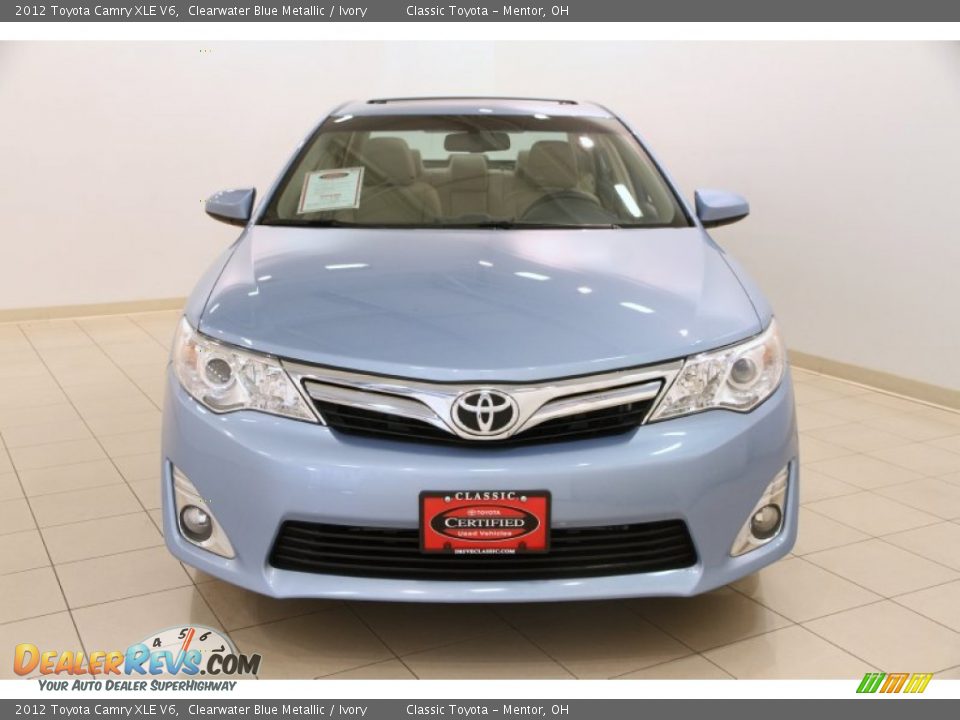 2012 Toyota Camry XLE V6 Clearwater Blue Metallic / Ivory Photo #2