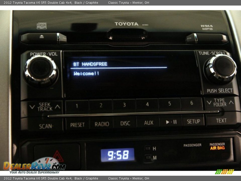 2012 Toyota Tacoma V6 SR5 Double Cab 4x4 Black / Graphite Photo #10