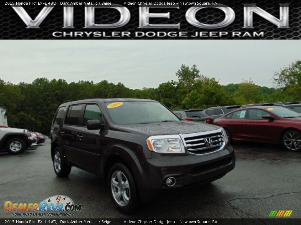 2015 Honda Pilot EX-L 4WD Dark Amber Metallic / Beige Photo #1