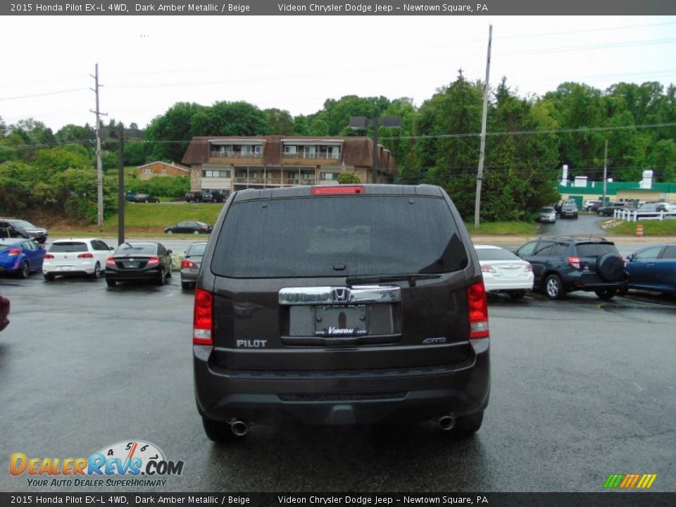 2015 Honda Pilot EX-L 4WD Dark Amber Metallic / Beige Photo #4