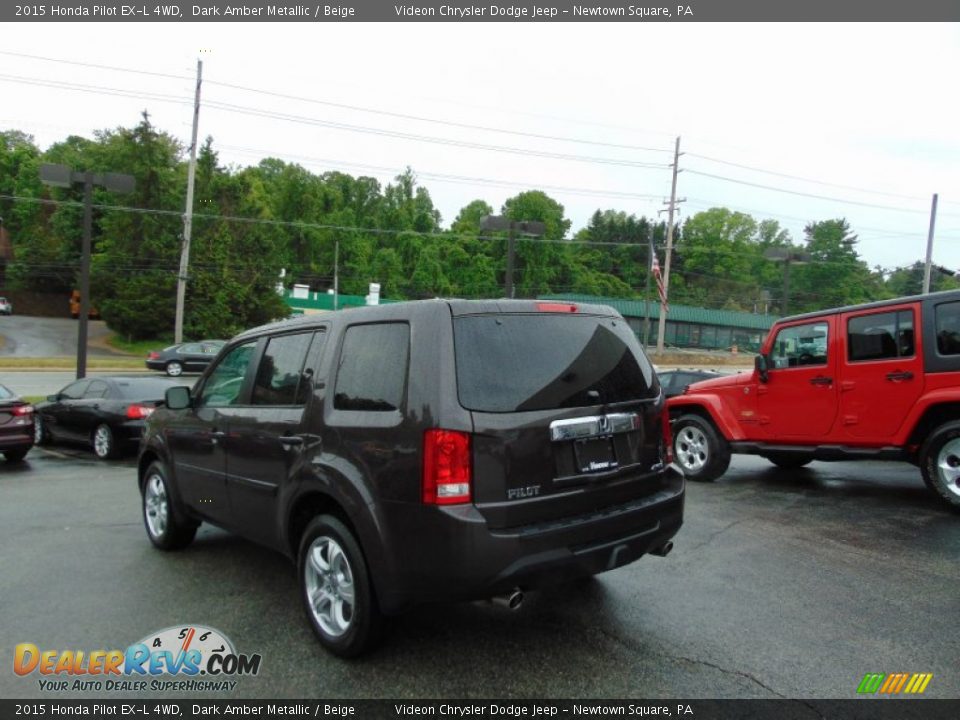 2015 Honda Pilot EX-L 4WD Dark Amber Metallic / Beige Photo #5