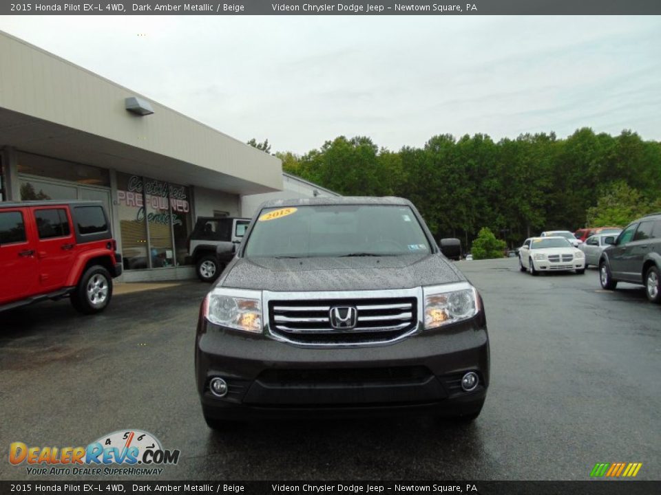 2015 Honda Pilot EX-L 4WD Dark Amber Metallic / Beige Photo #8