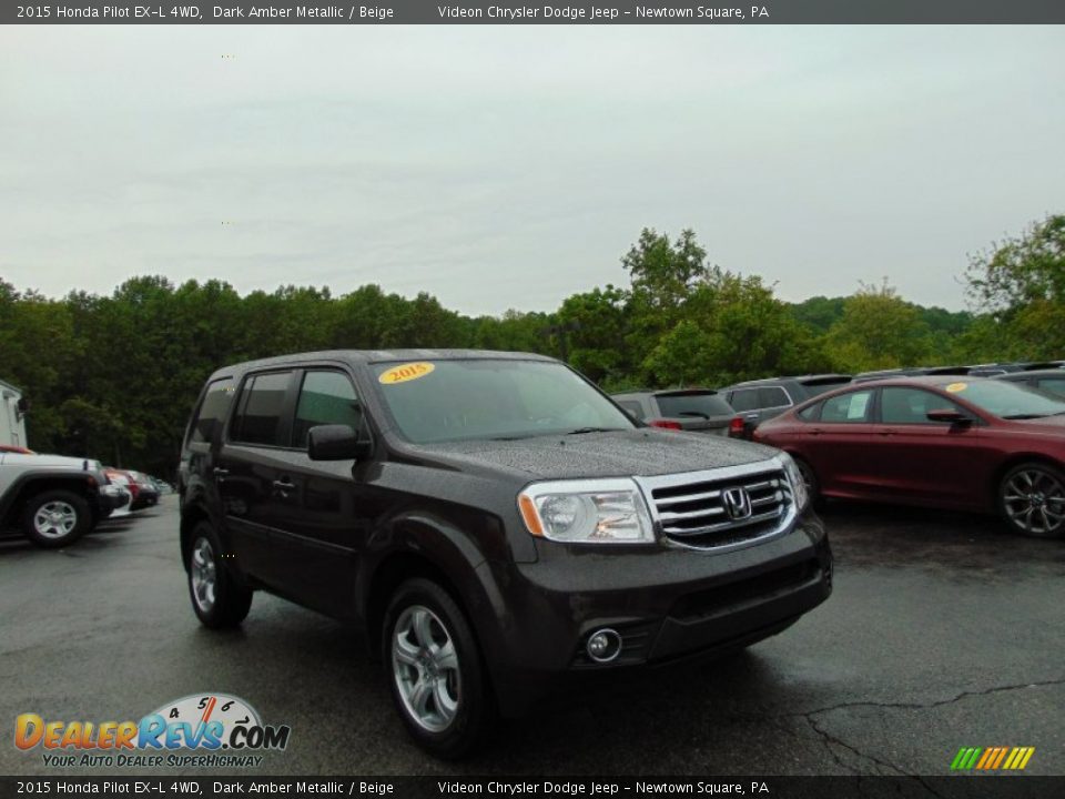 2015 Honda Pilot EX-L 4WD Dark Amber Metallic / Beige Photo #9