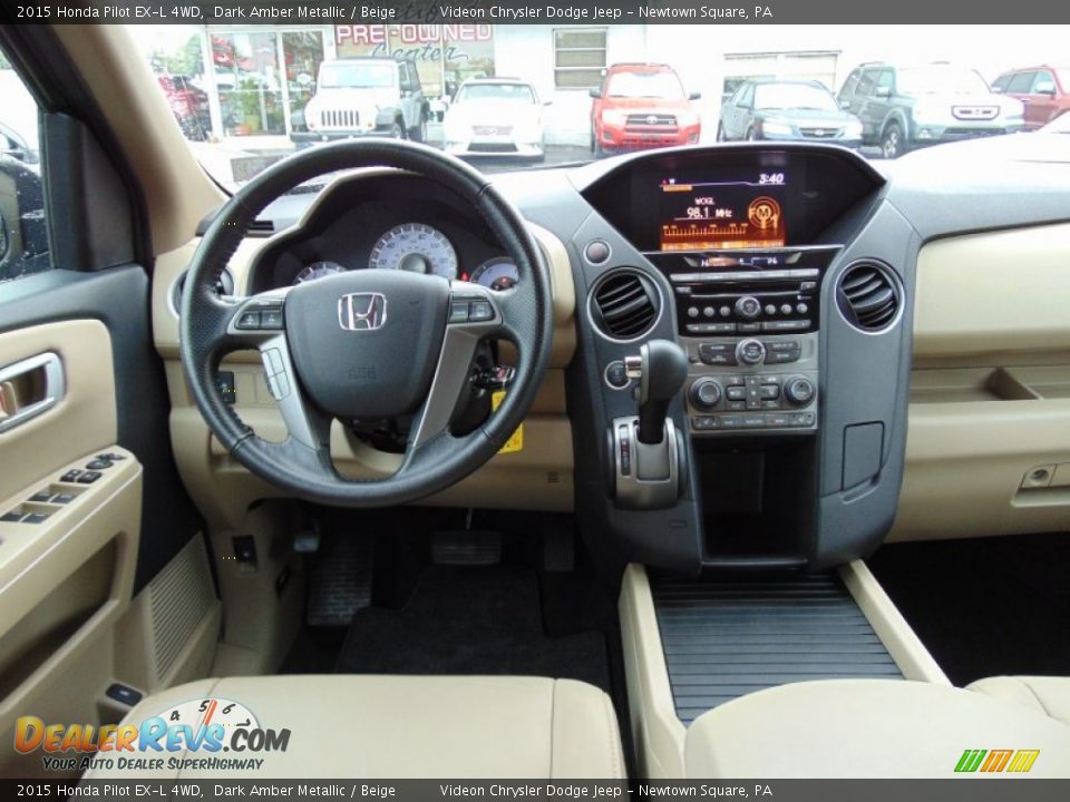 2015 Honda Pilot EX-L 4WD Dark Amber Metallic / Beige Photo #17