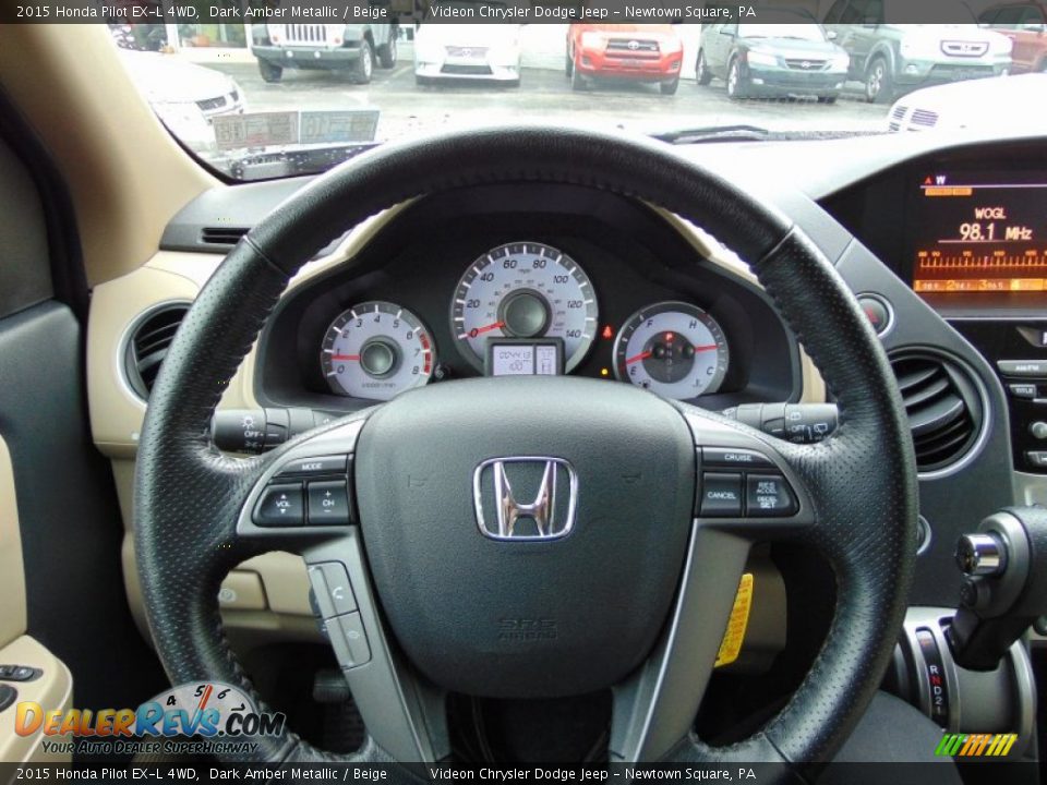 2015 Honda Pilot EX-L 4WD Dark Amber Metallic / Beige Photo #33