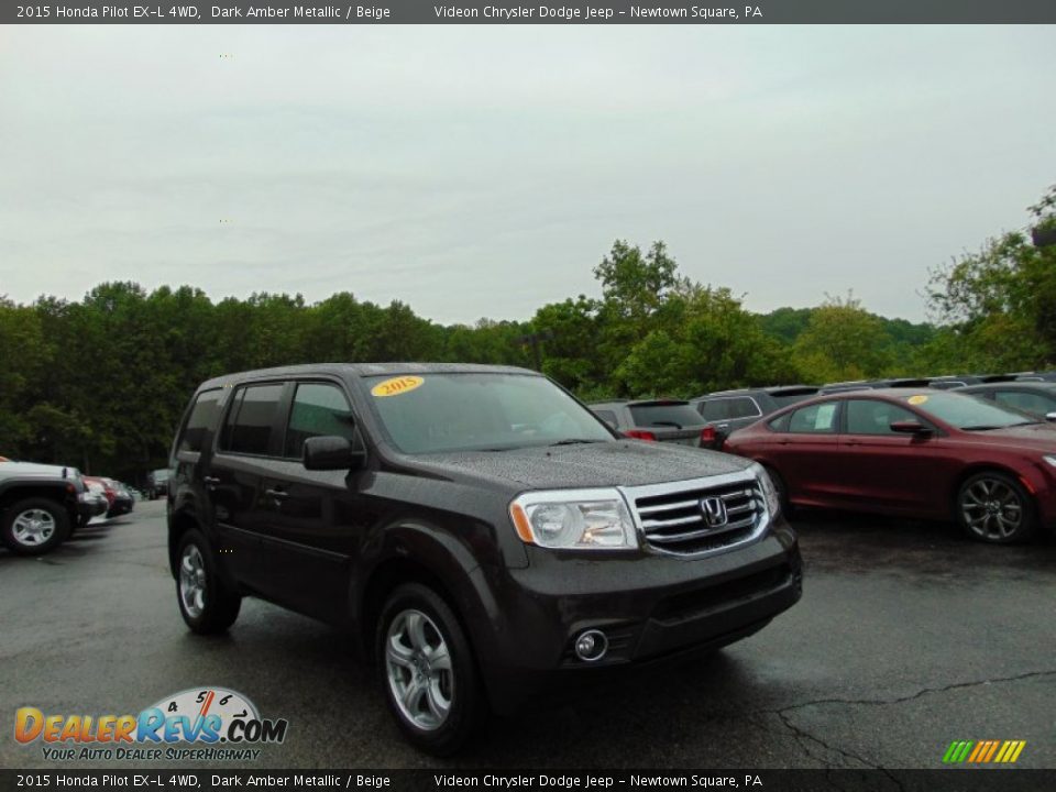 2015 Honda Pilot EX-L 4WD Dark Amber Metallic / Beige Photo #35