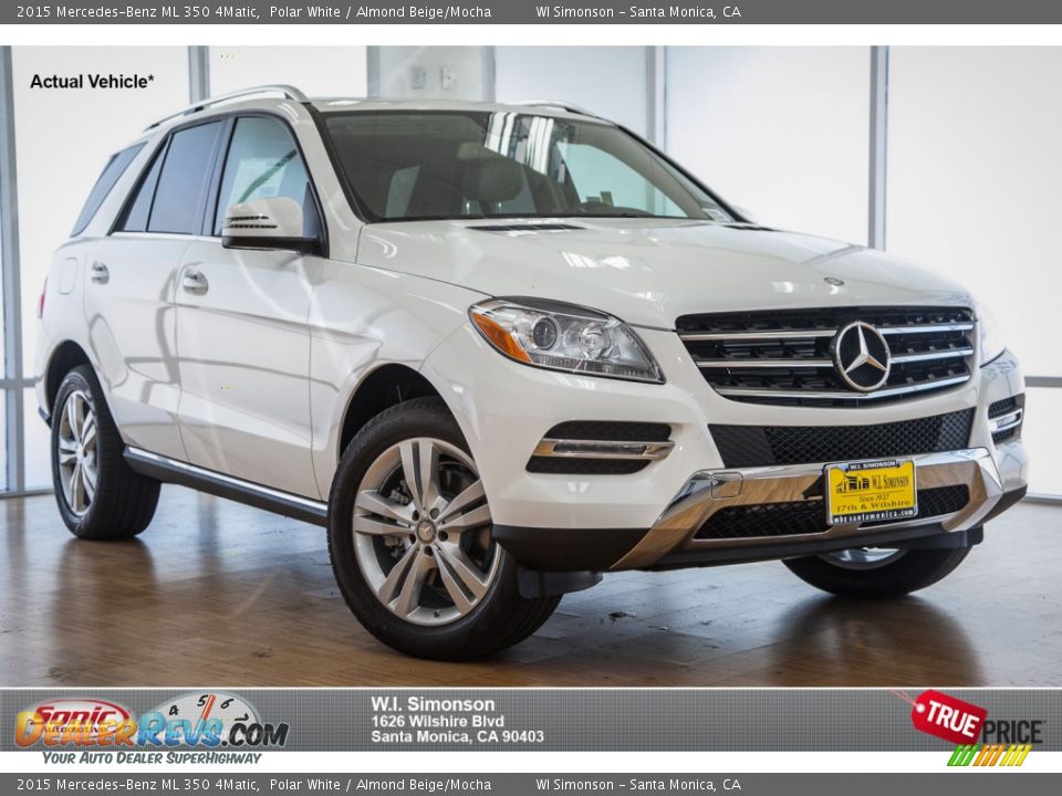 2015 Mercedes-Benz ML 350 4Matic Polar White / Almond Beige/Mocha Photo #1