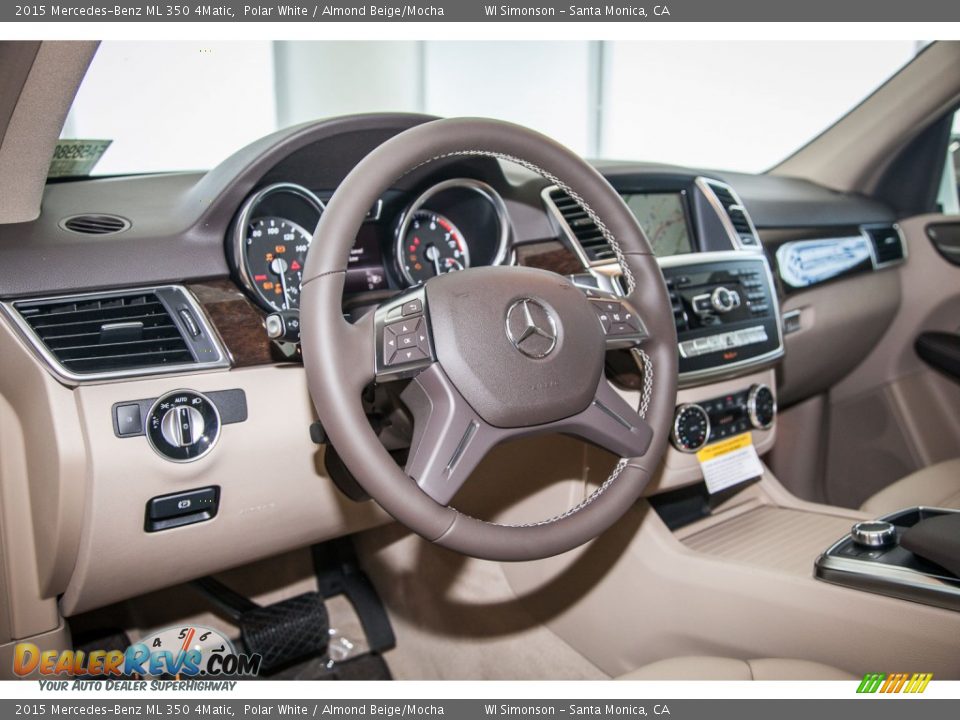 2015 Mercedes-Benz ML 350 4Matic Polar White / Almond Beige/Mocha Photo #6