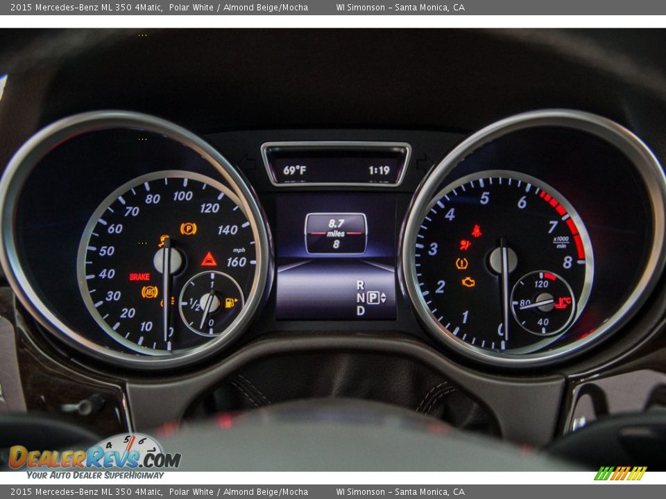 2015 Mercedes-Benz ML 350 4Matic Polar White / Almond Beige/Mocha Photo #8