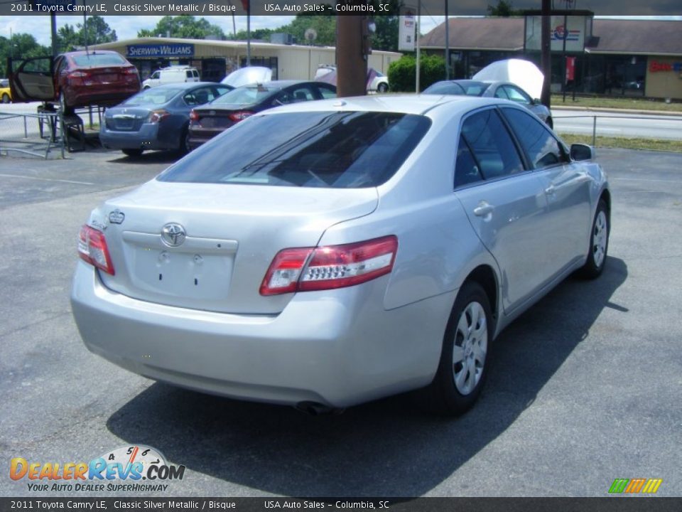 2011 Toyota Camry LE Classic Silver Metallic / Bisque Photo #3