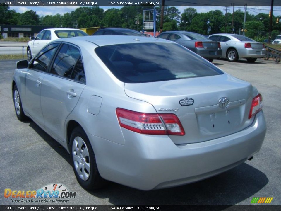 2011 Toyota Camry LE Classic Silver Metallic / Bisque Photo #4