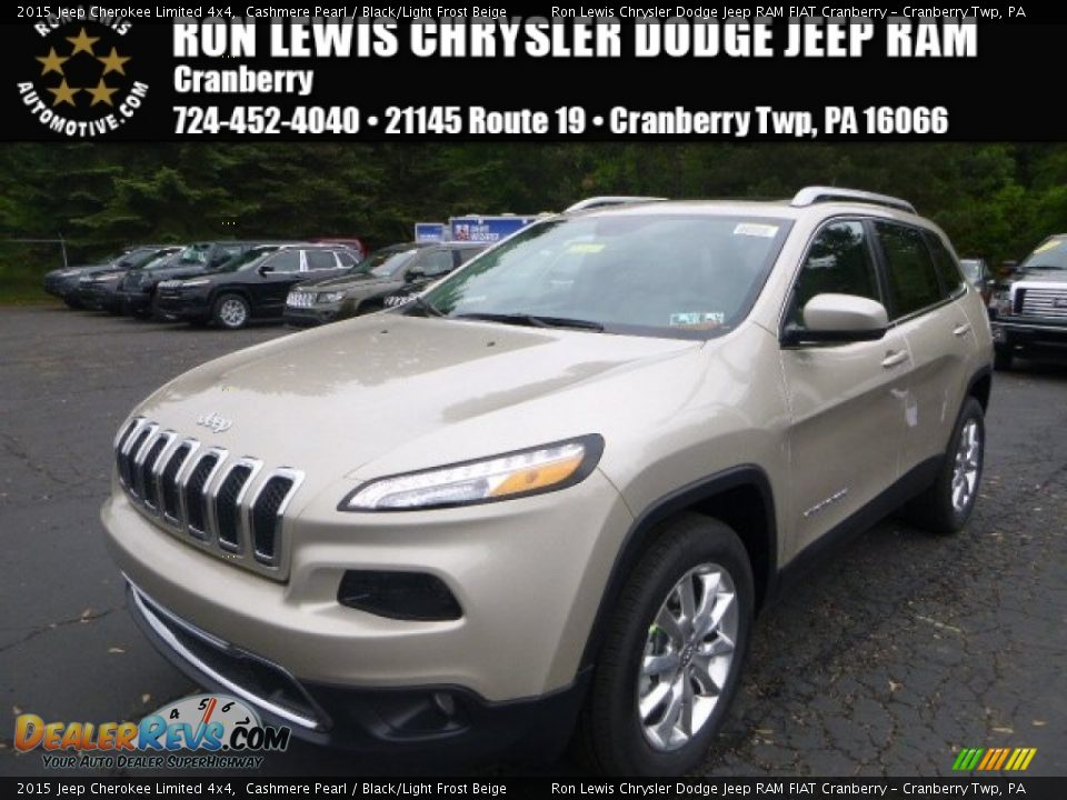 2015 Jeep Cherokee Limited 4x4 Cashmere Pearl / Black/Light Frost Beige Photo #1