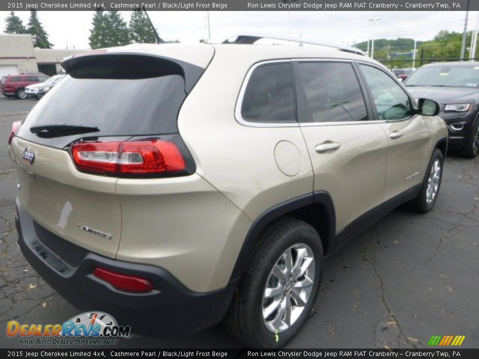 2015 Jeep Cherokee Limited 4x4 Cashmere Pearl / Black/Light Frost Beige Photo #5