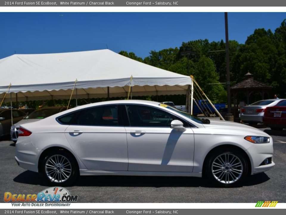 2014 Ford Fusion SE EcoBoost White Platinum / Charcoal Black Photo #2