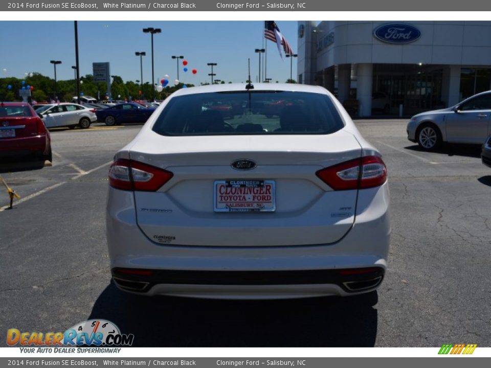 2014 Ford Fusion SE EcoBoost White Platinum / Charcoal Black Photo #4