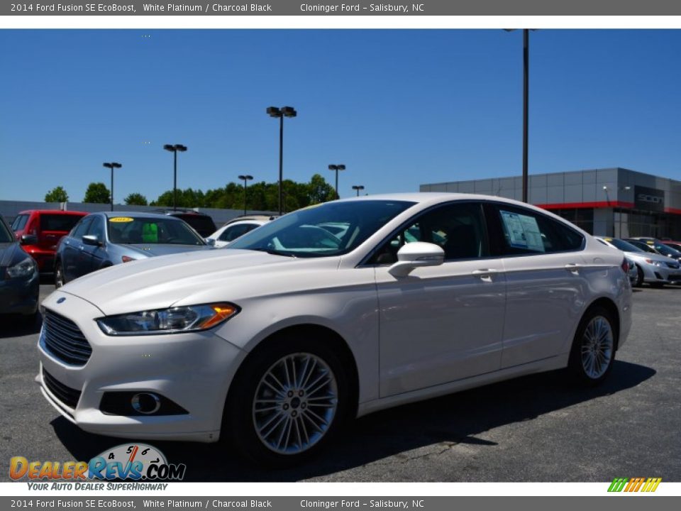 2014 Ford Fusion SE EcoBoost White Platinum / Charcoal Black Photo #7