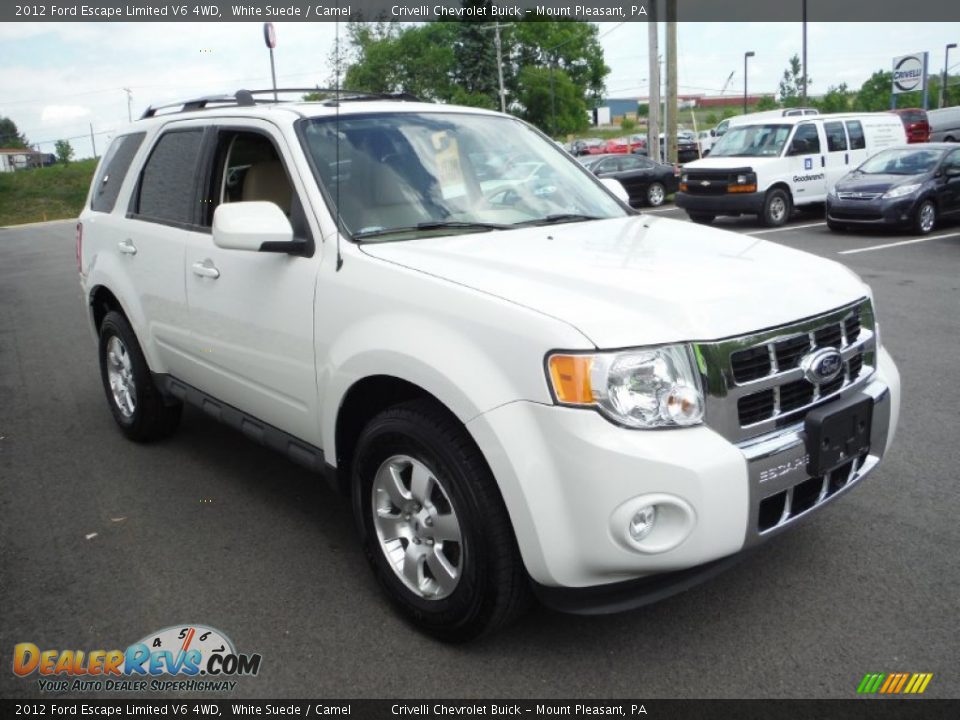 2012 Ford Escape Limited V6 4WD White Suede / Camel Photo #7