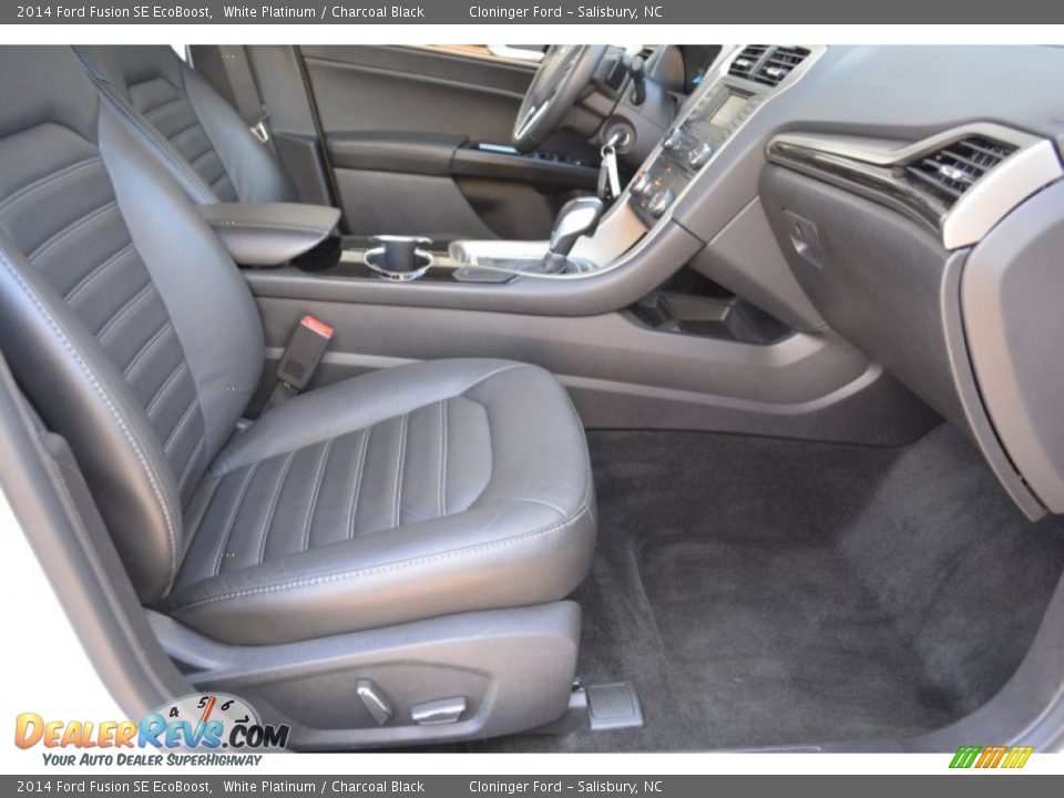 2014 Ford Fusion SE EcoBoost White Platinum / Charcoal Black Photo #17