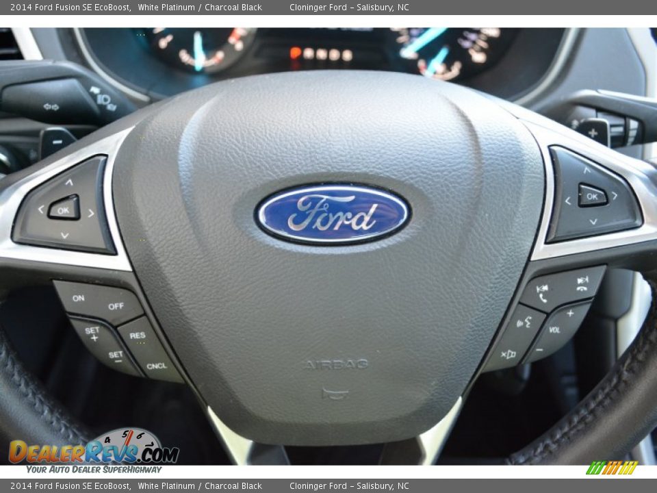 2014 Ford Fusion SE EcoBoost White Platinum / Charcoal Black Photo #21