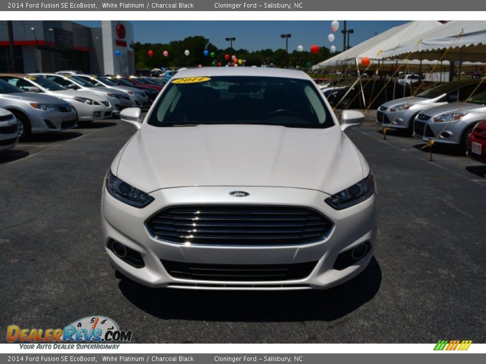 2014 Ford Fusion SE EcoBoost White Platinum / Charcoal Black Photo #26