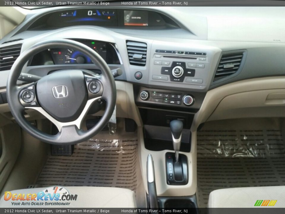 2012 Honda Civic LX Sedan Urban Titanium Metallic / Beige Photo #10