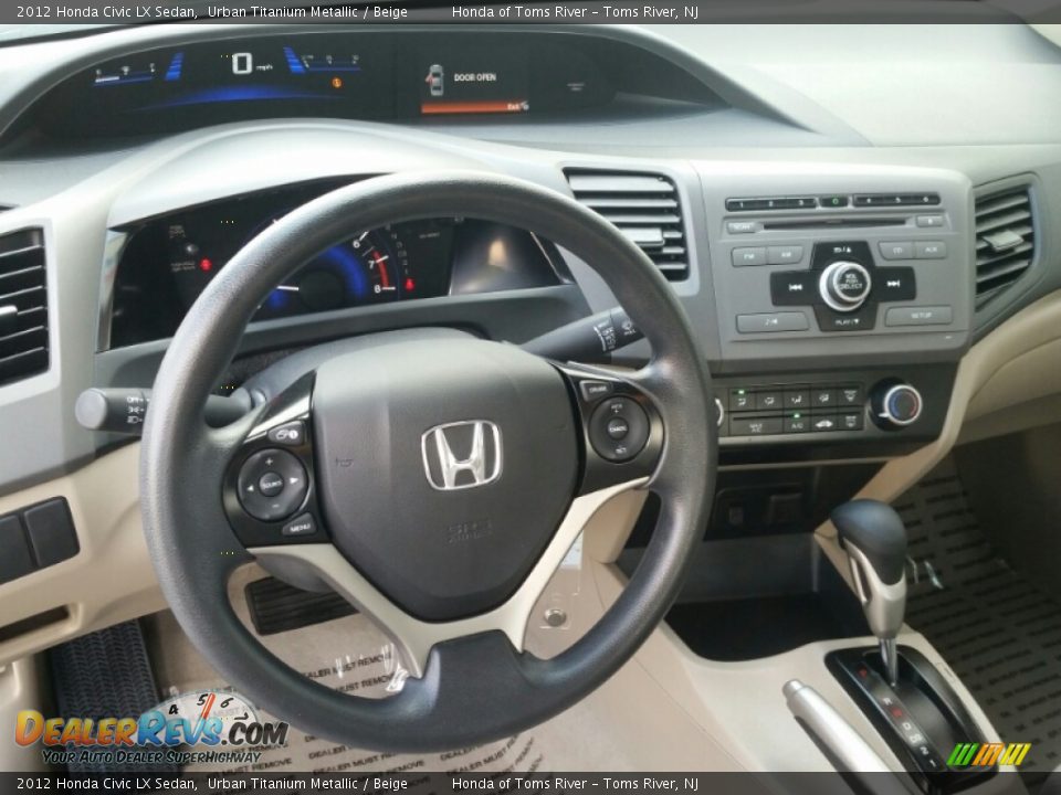 2012 Honda Civic LX Sedan Urban Titanium Metallic / Beige Photo #14