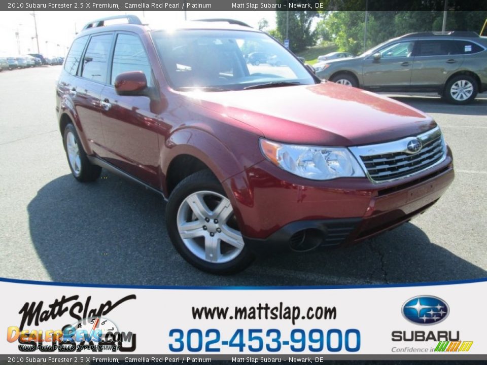 2010 Subaru Forester 2.5 X Premium Camellia Red Pearl / Platinum Photo #1
