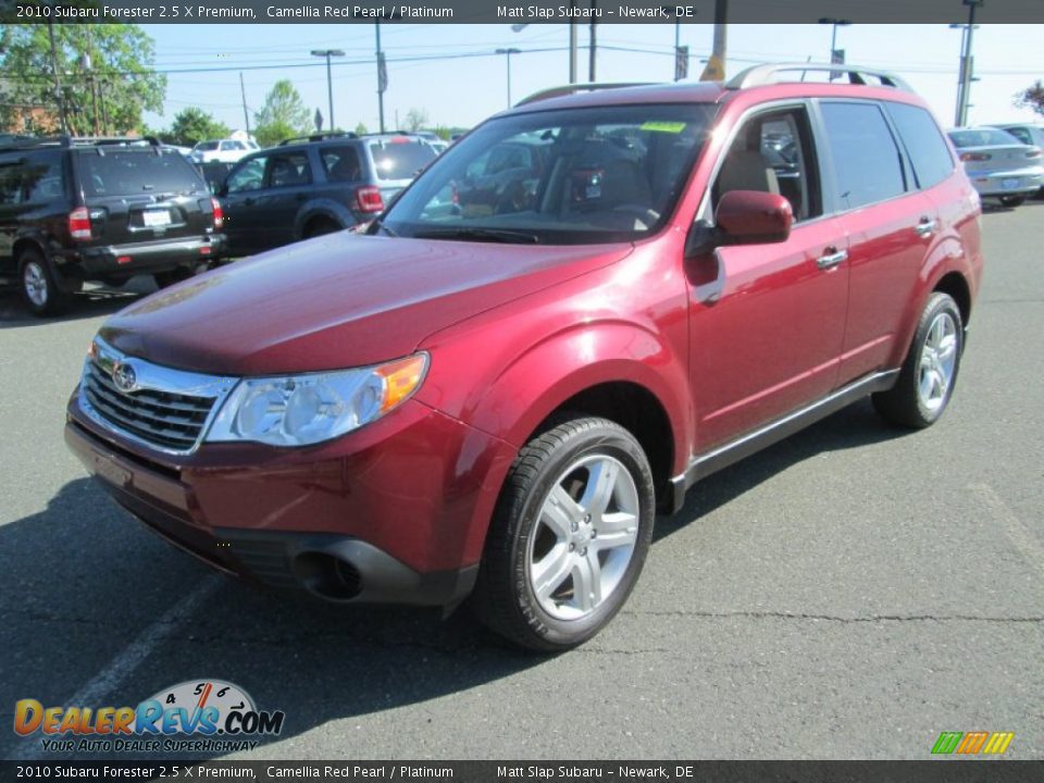 2010 Subaru Forester 2.5 X Premium Camellia Red Pearl / Platinum Photo #2