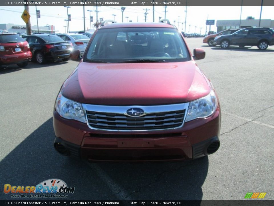 2010 Subaru Forester 2.5 X Premium Camellia Red Pearl / Platinum Photo #3