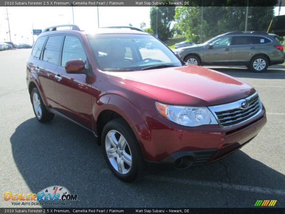 2010 Subaru Forester 2.5 X Premium Camellia Red Pearl / Platinum Photo #4