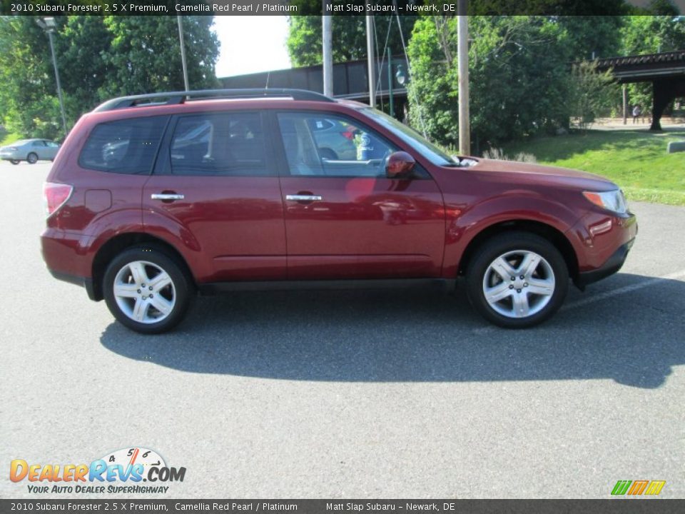 2010 Subaru Forester 2.5 X Premium Camellia Red Pearl / Platinum Photo #5