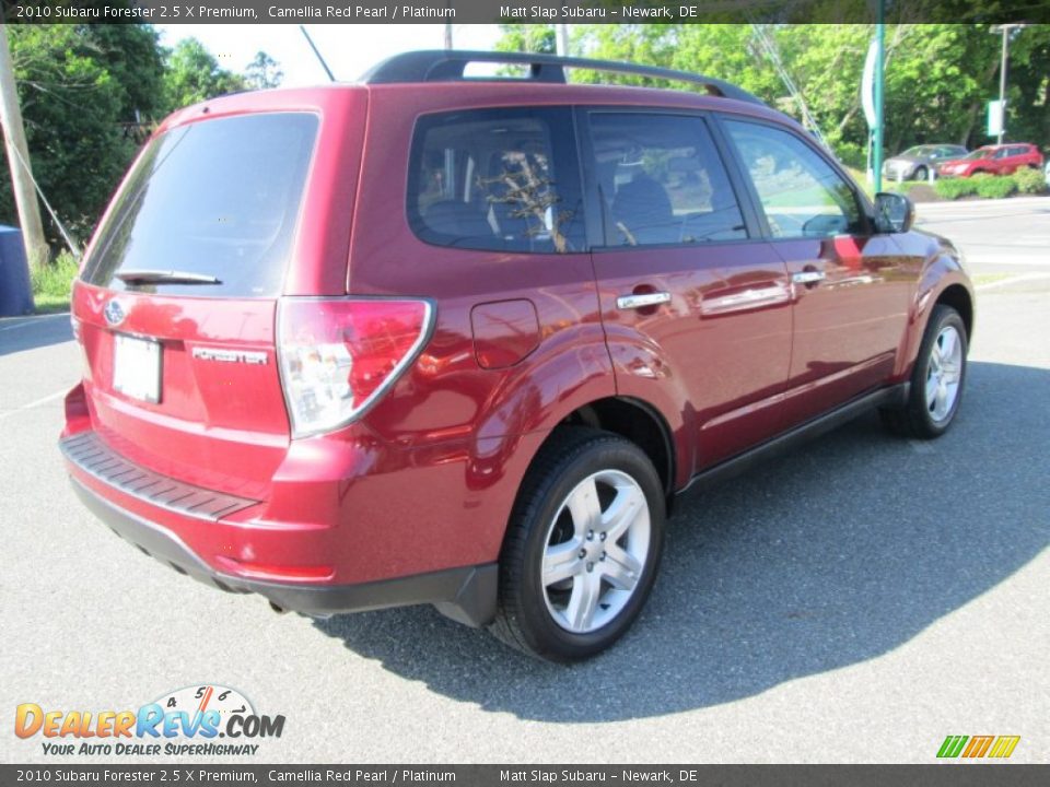 2010 Subaru Forester 2.5 X Premium Camellia Red Pearl / Platinum Photo #6