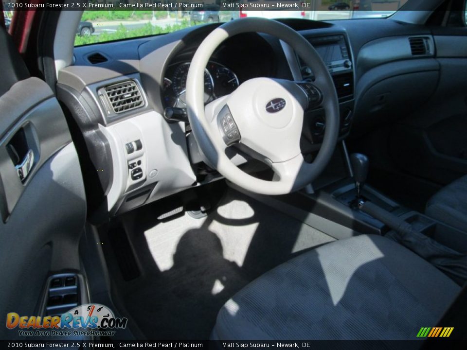 2010 Subaru Forester 2.5 X Premium Camellia Red Pearl / Platinum Photo #9