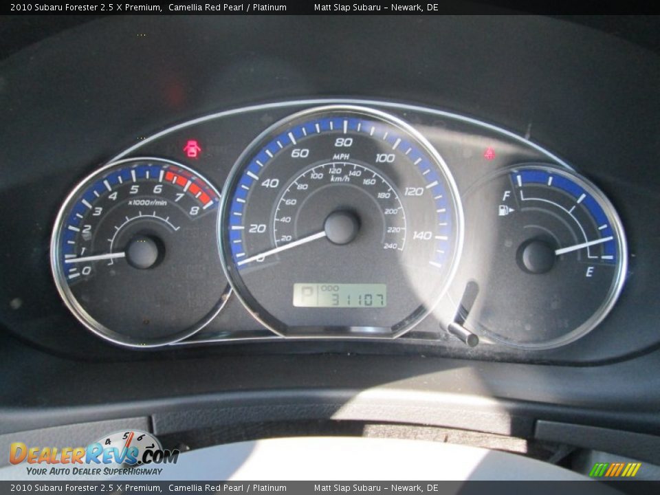 2010 Subaru Forester 2.5 X Premium Camellia Red Pearl / Platinum Photo #26