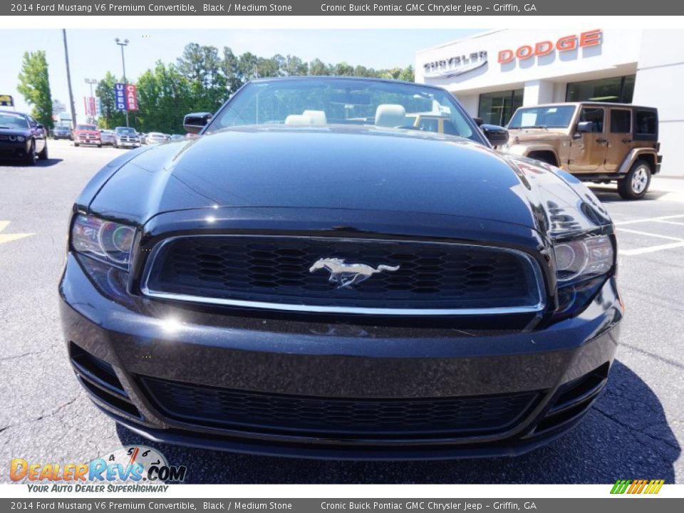 2014 Ford Mustang V6 Premium Convertible Black / Medium Stone Photo #2