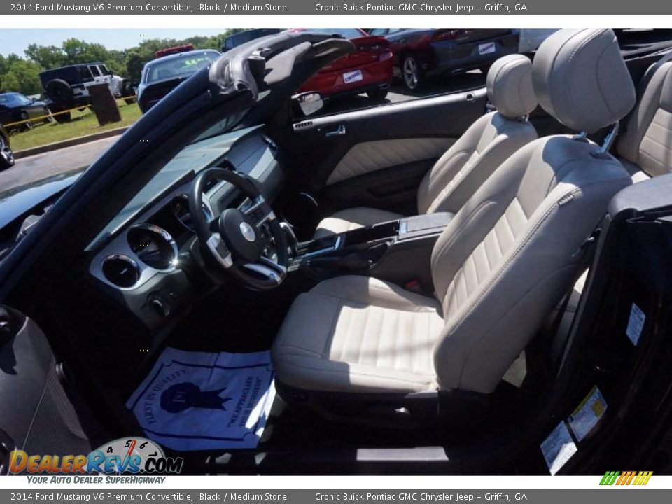 2014 Ford Mustang V6 Premium Convertible Black / Medium Stone Photo #9
